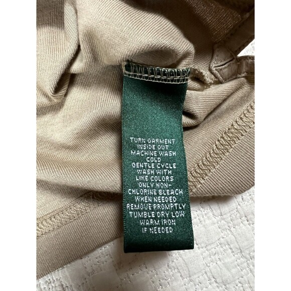 Lauren Ralph Lauren Safari Shirt 3/4 Sleeves Gold Buttons | Tan | Womens Size 1x - Picture 7 of 11